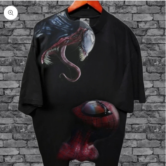 SPIDERMAN VENOM SHAKA HEAVYWEIGHT GARMET DYED T SHIRT - Picture 4 of 4